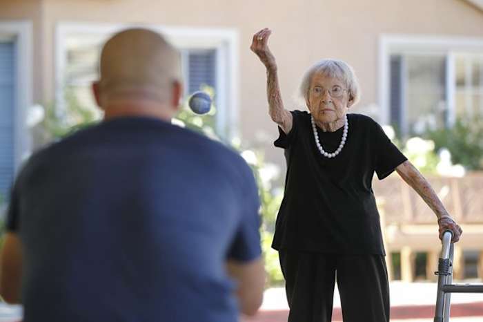 Agnes McKee San Diego Padres first pitch